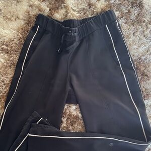 lululemon athletica Black Joggers with White Piping
